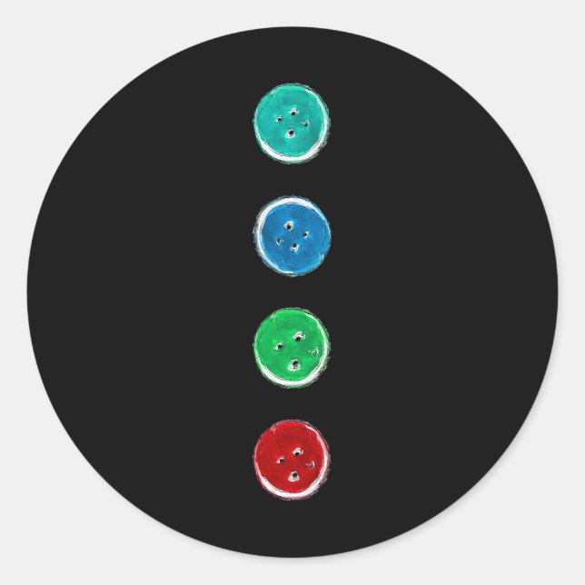 Sticker Rond Quatre boutons Super Blue Chat Fun Halloween Perso (Devant)