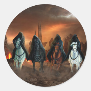Sticker Rond Quatre Chevaliers De L'Apocalypse