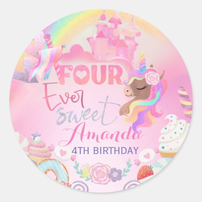 Sticker Rond quatre jamais doux (Devant)