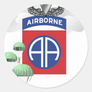 Sticker Rond quatre-vingt-deuxième Aéroporté, parachutistes,