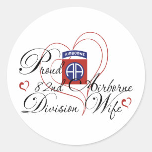Sticker Rond Quatre-vingt-deuxième coeur aéroporté fier