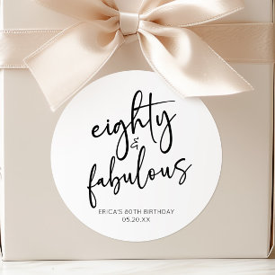Sticker Rond Quatre-vingts & Fabuleux Minimal Anniversaire 80 a