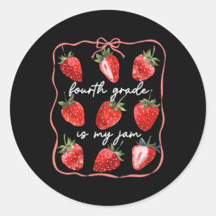 Sticker Rond Quatrième année est ma confiture fraise Coquette r