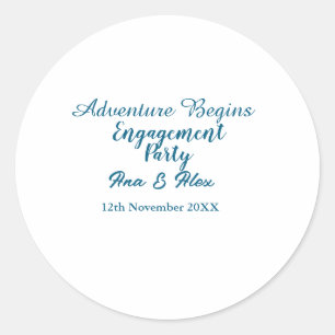 Sticker Rond que l'aventure commence nom de la fête de fiançail