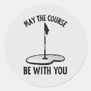 Sticker Rond Que le terrain soit avec vous Drôle de golf Dons