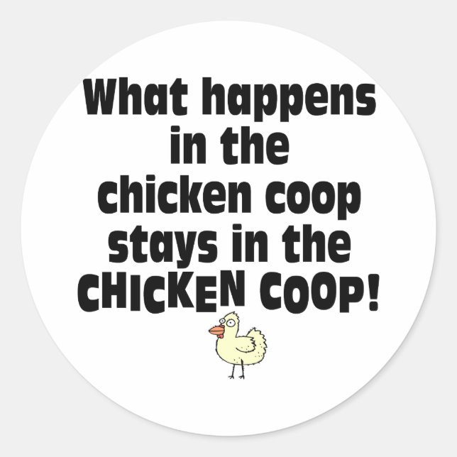 Sticker Rond Que se passe-t-il dans la côtelette de poulet ? (Devant)