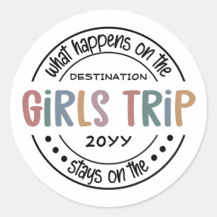 Sticker Rond Que se passe-t-il sur Girls Trip Custom Girls Week