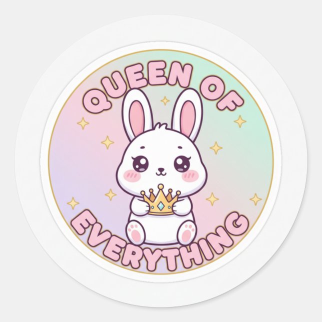 Sticker Rond Queen of Everything  (Devant)