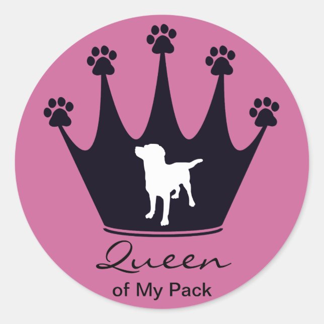 Sticker Rond Queen of My Pack (Devant)