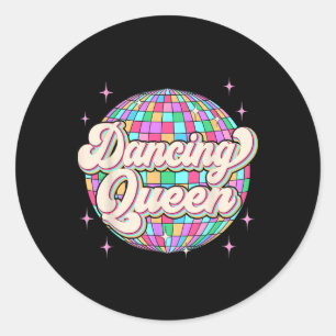 Sticker Rond Queen Shirt Danser Vintage Danser les années 70 En