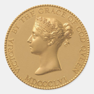 Sticker Rond Queen Victoria Coin