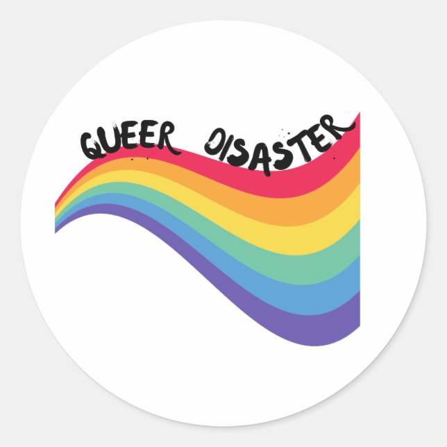 Sticker Rond Queer Disaster LGBT Pride Mois (Devant)
