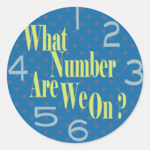 Sticker Rond quel nombre sont nous sur le bleu avec des nombres