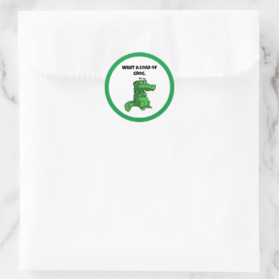 Sticker Rond Quelle charge de croc amusant Alligator Cartoon