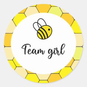 Sticker Rond Quelle sera l'équipe fille bébé abeille