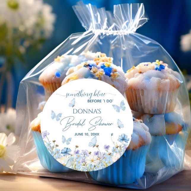 Sticker Rond Quelque chose de bleu avant les fleurs 'Je le veux (Créateur téléchargé)