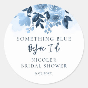 Sticker Rond Quelque chose de bleu avant ma douche de mariée fl