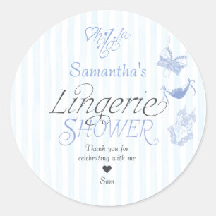 Sticker Rond Quelque Chose de Bleu Lingerie en Dentelle Prépa M