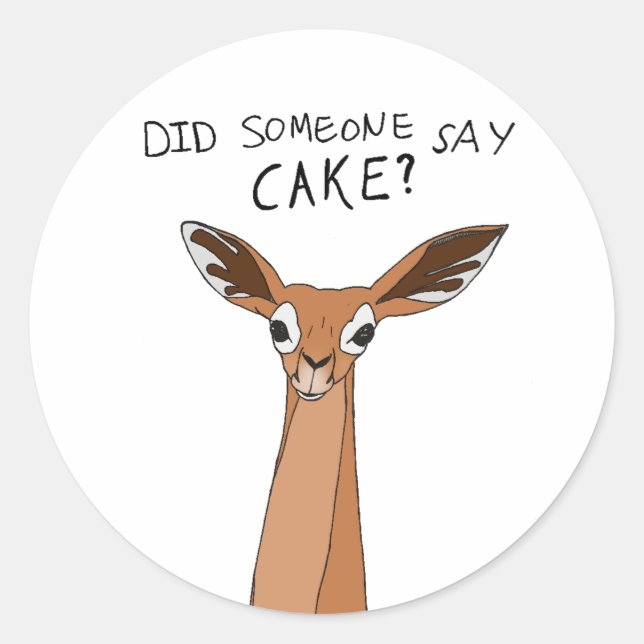 Sticker Rond Quelqu'un a dit gâteau? (Devant)