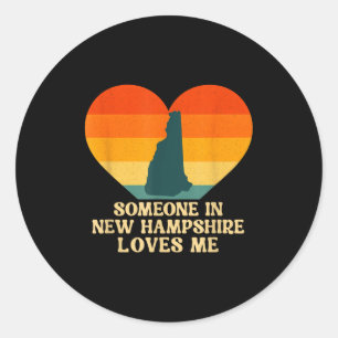Sticker Rond Quelqu'un au New Hampshire m'aime Nh État américai