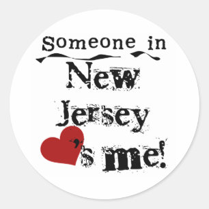 Sticker Rond Quelqu'Un Au New Jersey M'Aime
