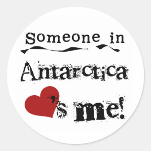 Sticker Rond Quelqu'Un En Antarctique M'Aime