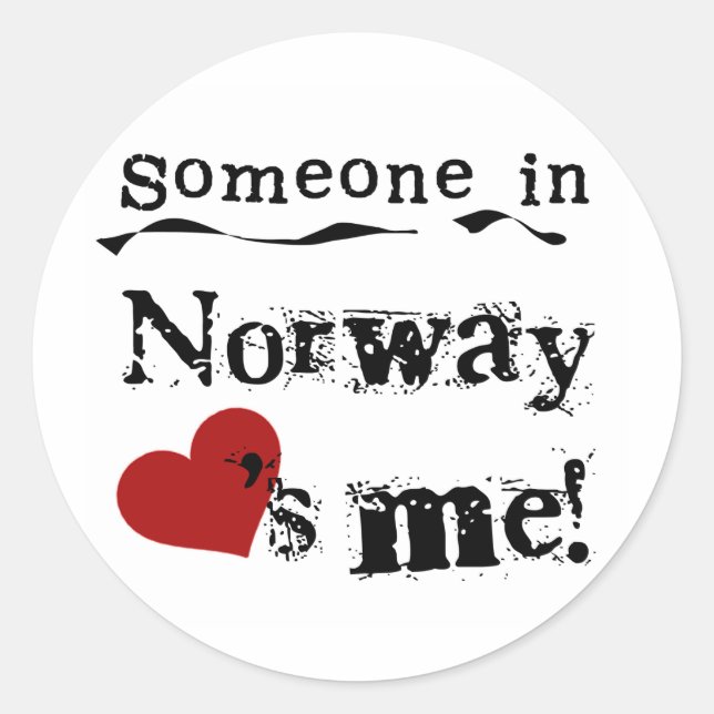 Sticker Rond Quelqu'Un En Norvège M'Aime (Devant)
