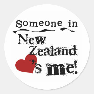 Sticker Rond Quelqu'Un En Nouvelle-Zélande M'Aime