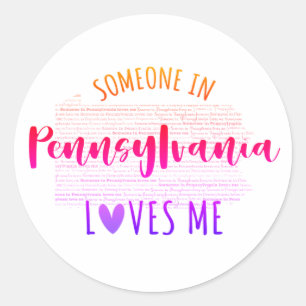 Sticker Rond Quelqu'Un En Pennsylvanie M'Aime