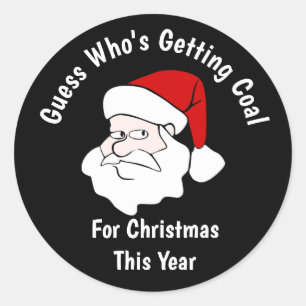 Sticker Rond Quelqu'un reçoit du charbon pour Noël