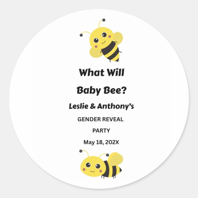 Sticker Rond Qu'est-ce que Baby Bee (Devant)