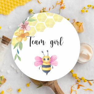 Sticker Rond Qu'est-ce que la petite fille de l'équipe d'abeill