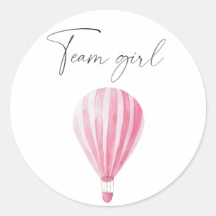 Sticker Rond Qu'est-ce que le bébé sera une fille d'équipe