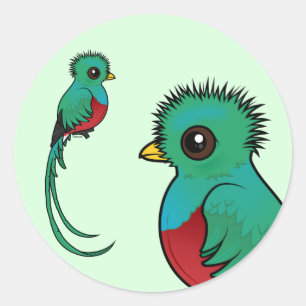Sticker Rond Quetzal resplendant Birdable