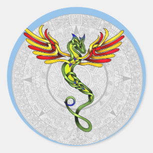 Sticker Rond Quetzalcoatl