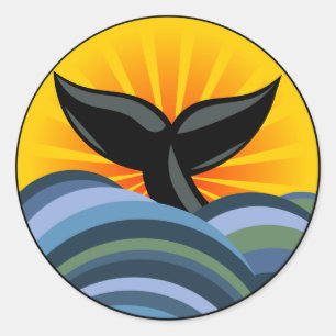 Sticker Rond Queue de baleine