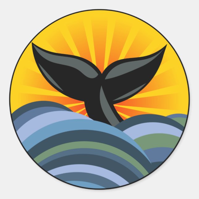 Sticker Rond Queue de baleine (Devant)