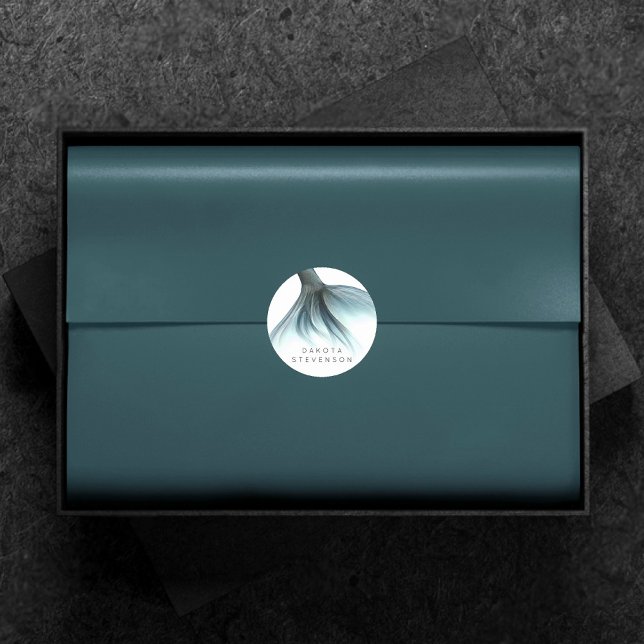 Sticker Rond Queue Mermaid Luxe | Seafoam Mint Green Aqua Custo (Créateur téléchargé)