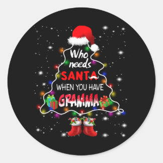 Sticker Rond Qui a besoin de père Noël quand vous avez de la gr