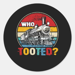 Sticker Rond Qui a pris Funny Train Lover mignon modèle chemin