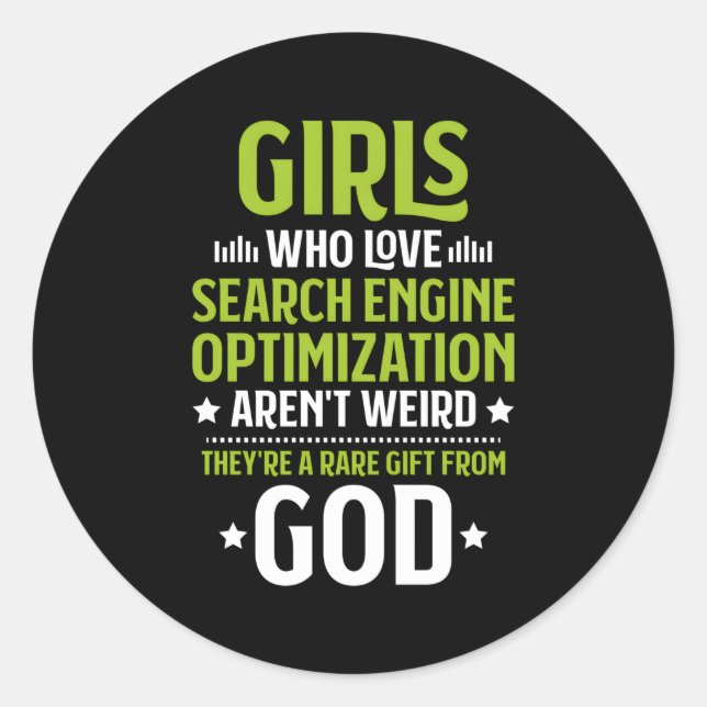 Sticker Rond Qui aime Search Engine Optimization Seo (Devant)