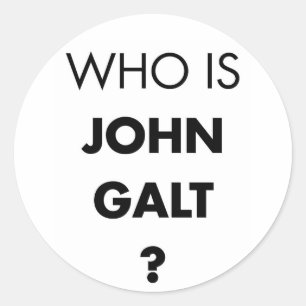 Sticker Rond Qui est John Galt ? La question