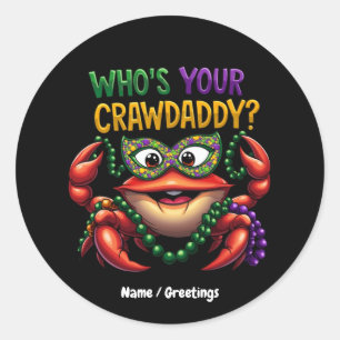 Sticker Rond Qui est ton père de famille Mardi Gras