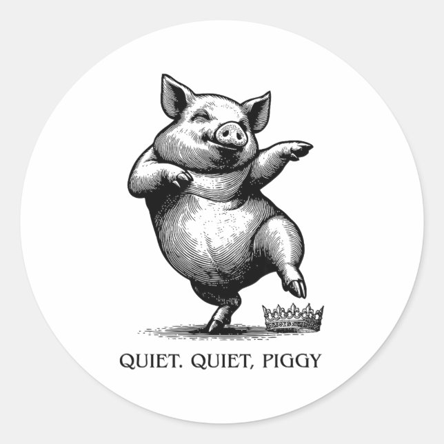 Sticker Rond Quiet Ggy Meme Feminist Subtle Humor Protest Resis (Devant)