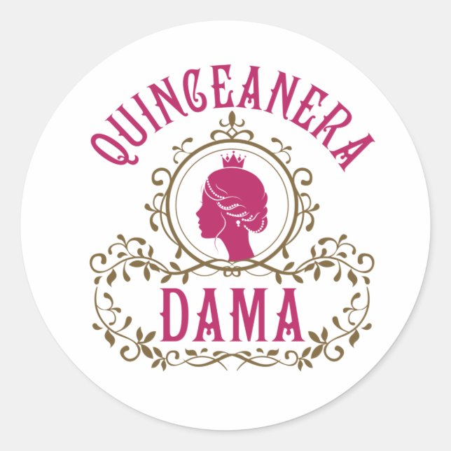 Sticker Rond Quinceanera Dama (Devant)