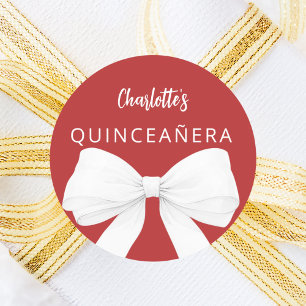 Sticker Rond Quinceanera rouge cor
