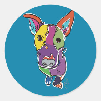 Sticker Rond Quincy Texas Piedog