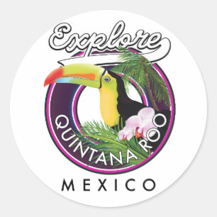 Sticker Rond Quintana Roo plage holbox mexique.