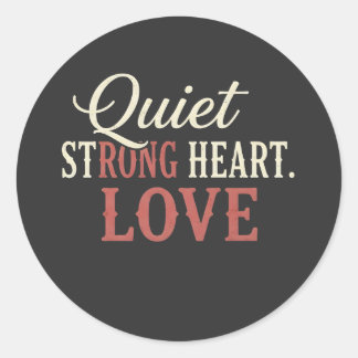Sticker Rond QUIT Strong Heart Love 