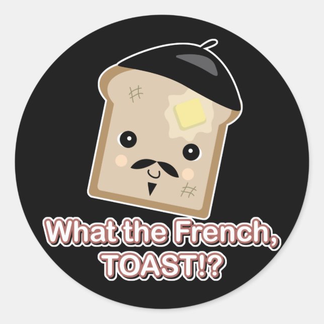 Sticker Rond quoi le pain français (Devant)